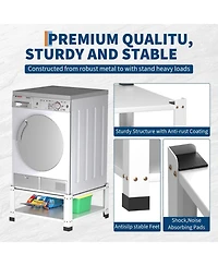 homfan Heavy Duty Storage Shelf, Metal Stand with Storage Tier for Laundry Room or Garage – Set of 2