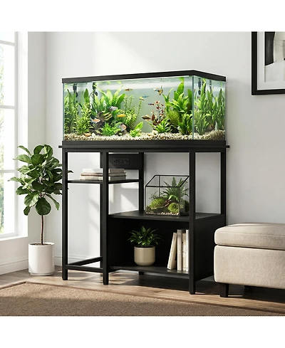 homfan 4 Tier Storage Shelf, Heavy Duty Standing Shelf with Power Outlets, Rack for Reptile Tank or Terrarium