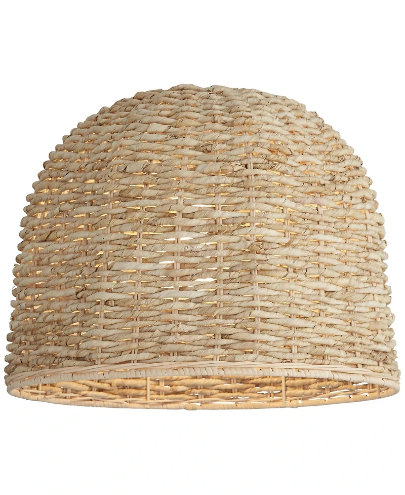 Springcrest 5" Top x 16" Bottom x 12" High x Lamp Shade Replacement Medium Drum Round Coastal Woven Husk Harp Finial