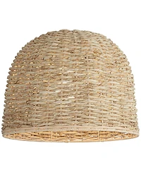 Springcrest 5" Top x 16" Bottom x 12" High x Lamp Shade Replacement Medium Drum Round Coastal Woven Husk Harp Finial