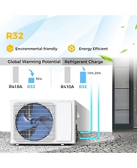 17000 Btu 21 SEER2 208-230V Energy Star Ductless Mini Split Air Conditioner Heat Pump
