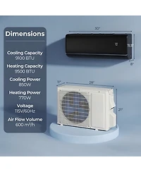 Sugift 9100 Btu 20.5 SEER2 115V Wifi Ductless Mini Split Air Conditioner with Alexa