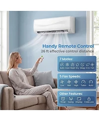 12000 Btu 17 SEER2 208-230V Ductless Mini Split Air Conditioner with Heat Pump