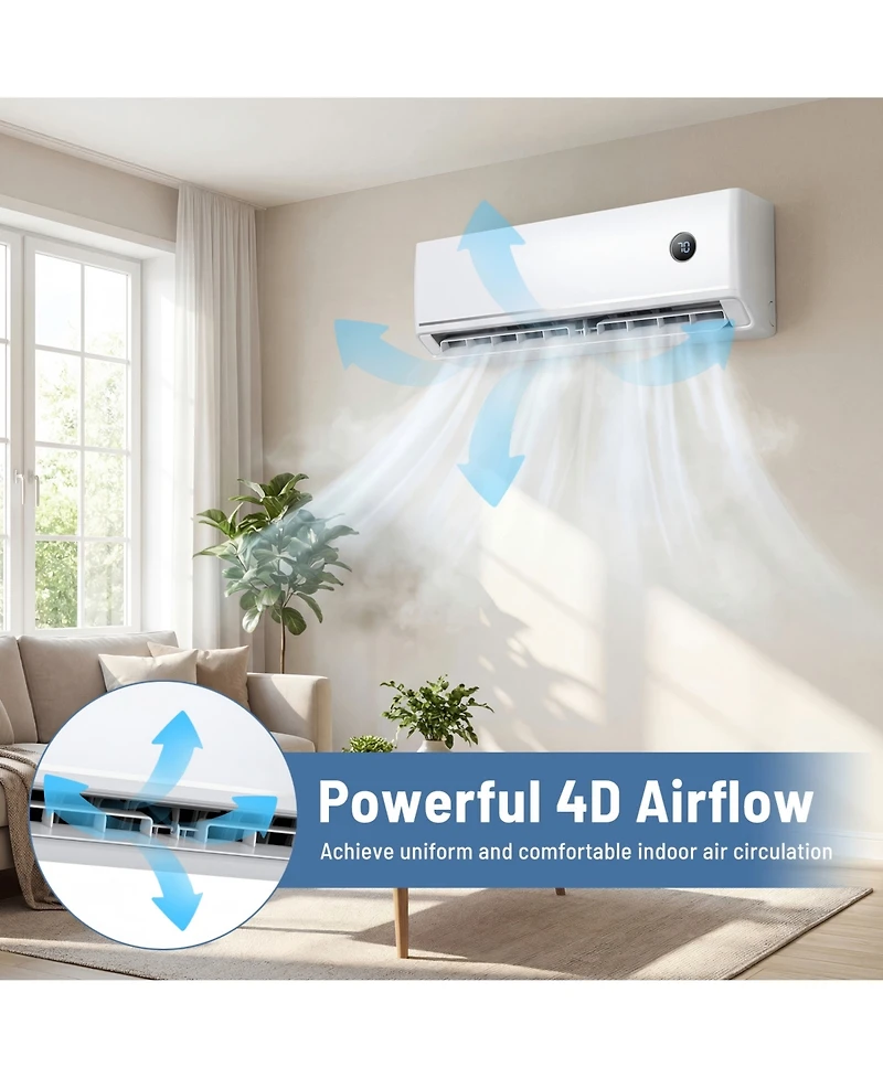 Sugift 24000 Btu 18.1 SEER2 208/230V Wifi Mini Split Air Conditioner with Alexa