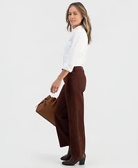 Style & Co Petite High-Waist Wide-Leg Twill Pants, Macy's Exclusive
