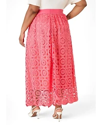 Ashley Stewart Women's Crocheted Maxi Skirt