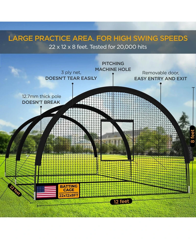 Aoligeijs Portable Baseball Batting Cage for Practice