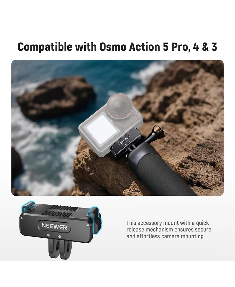 Neewer AC011 Camera Mounting Accessory for Dji Osmo 360 / Action 5 Pro 4 3
