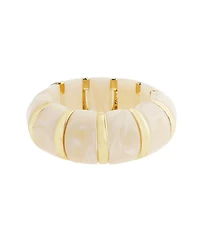 Steve Madden Cream Boho Resin Stretch Bracelet