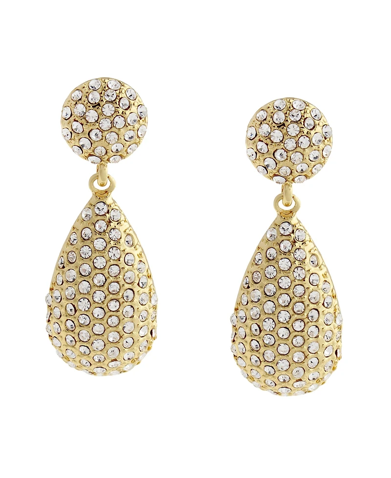Steve Madden Faux Stone Boho Pave Double Drop Earrings