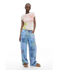Desigual Women's Printed Denim Trousers