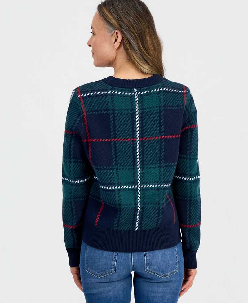 Style & Co Petite Whimsy Checkered Pull-On Sweater, Macy's Exclusive