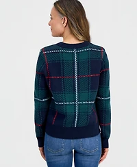 Style & Co Petite Whimsy Checkered Pull-On Sweater, Macy's Exclusive