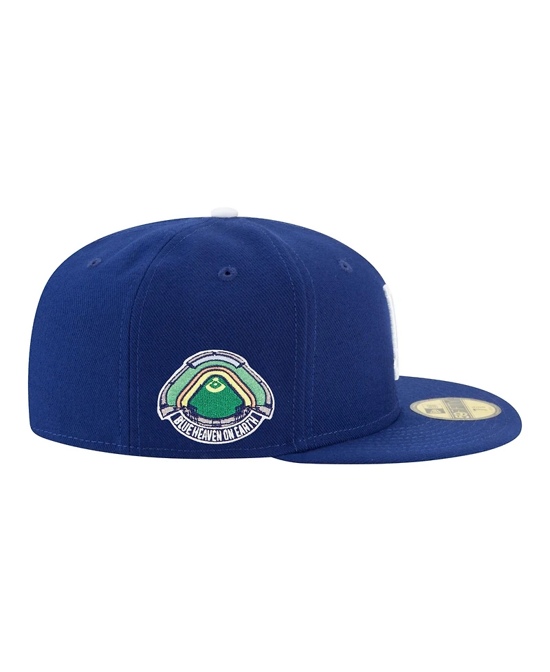 New Era Men's Royal Los Angeles Dodgers Blue Heaven On Earth Stadium Patch 59FIFTY Fitted Hat
