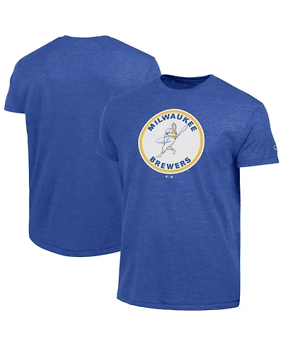 Champion Men's Royal Milwaukee Brewers Cooperstown Logo Tri-Blend T-Shirt