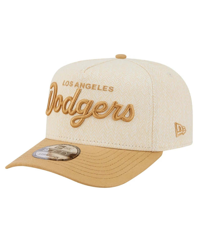 New Era Men's Cream Los Angeles Dodgers Herringbone 9FIFTY A-Frame Snapback Hat