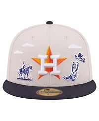 New Era Men's Khaki Houston Astros City Icon 59FIFTY Fitted Hat