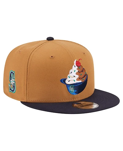 New Era Men's Khaki/Navy Seattle Mariners Ice Cream 9FIFTY Snapback Hat