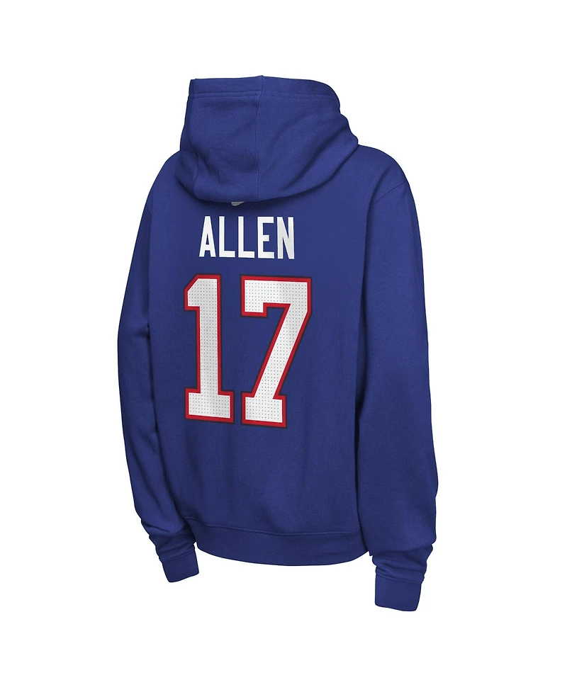 Nike Big Boys and Girls Josh Allen Royal Buffalo Bills Name & Number Club Fleece Hoodie
