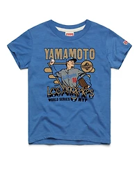 Homage Big Boys and Girls Yoshinobu Yamamoto Royal Los Angeles Dodgers Player Graphic Tri-Blend T-Shirt