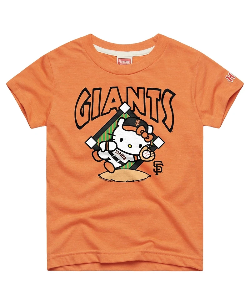 Homage Big Boys and Girls Orange San Francisco Giants Hello Kitty x Mlb Tri-Blend T-Shirt