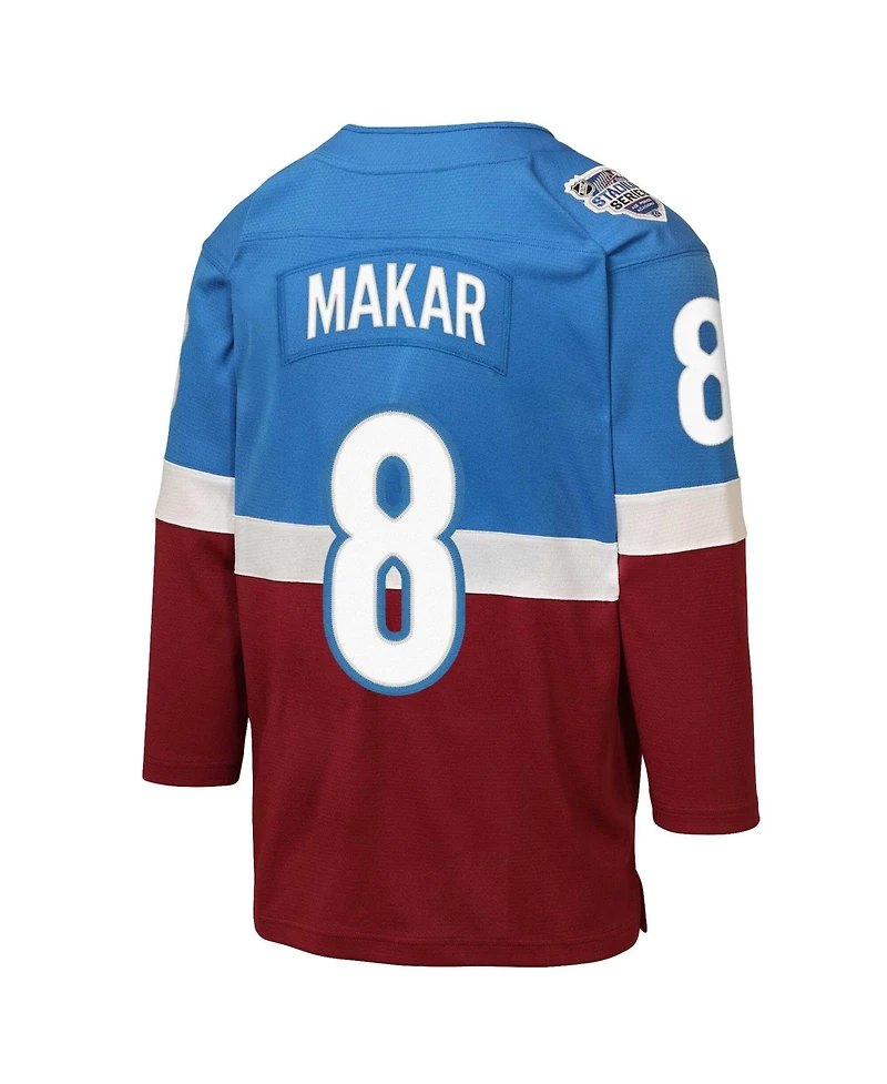 Mitchell & Ness Big Boys and Girls Cale Makar Blue/Burgundy Colorado Avalanche 2020 Stadium Series Power Play Jersey