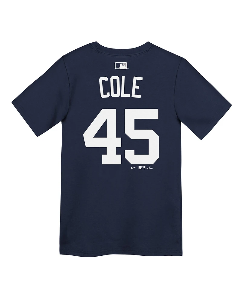 Nike Big Boys and Girls Gerrit Cole Navy New York Yankees Name & Number T-Shirt