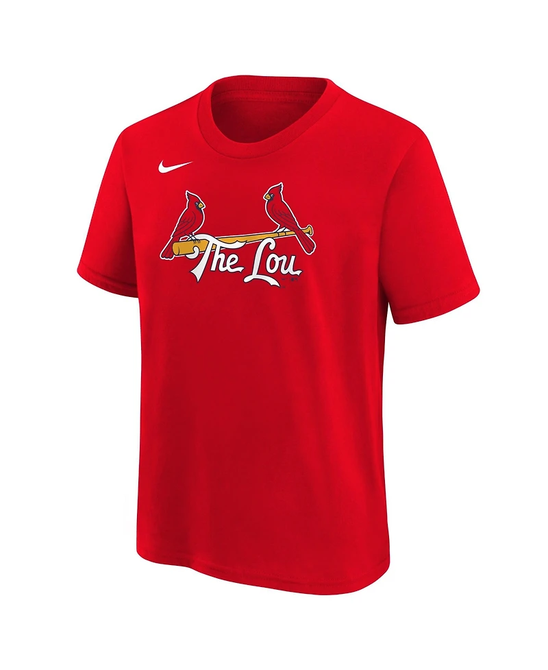 Nike Big Boys and Girls Lars Nootbaar Red St. Louis Cardinals City Connect Name & Number T-Shirt