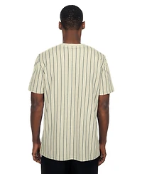 New Era Men's Cream Mesh Back Pinstripe T-Shirt