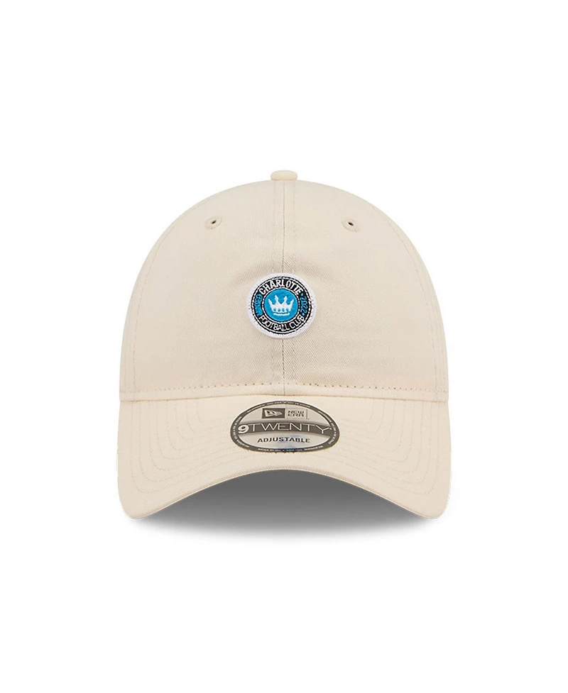 New Era Men's Beige Charlotte Fc Micro Team Logo 9TWENTY Adjustable Hat