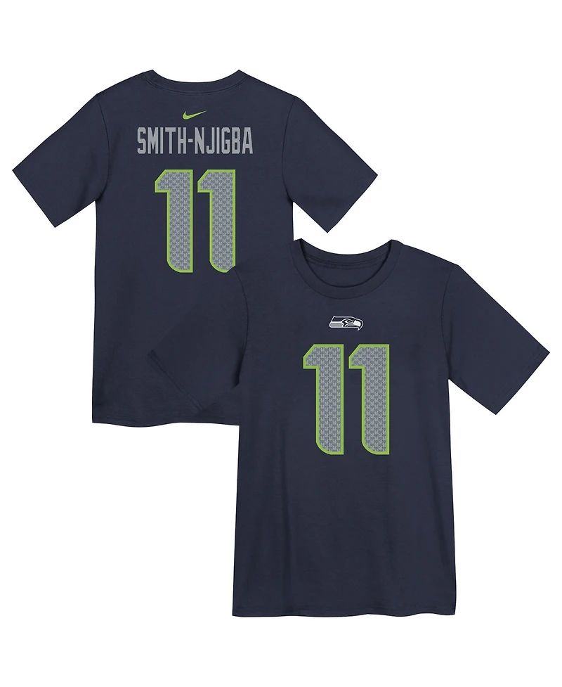 Nike Preschool Jaxon Smith-Njigba College Navy Seattle Seahawks Player Name & Number T-Shirt