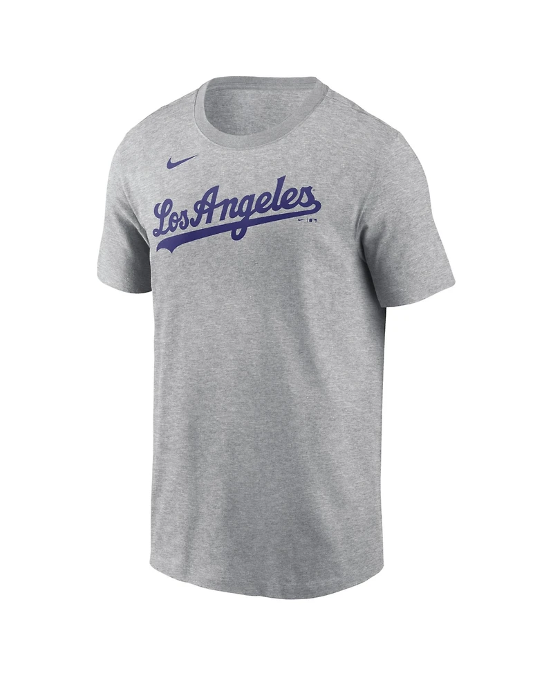 Nike Men's Shohei Ohtani Heather Gray Los Angeles Dodgers Name & Number T-Shirt