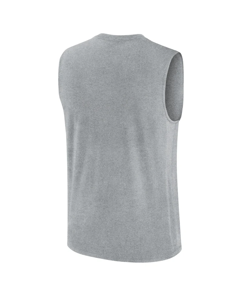 Nike Men's Heather Gray Ohio State Buckeyes Primetime Legend Arch Dri-fit Muscle Tank Top