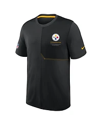 Nike Men's Black Pittsburgh Steelers Sideline Uv Dri-fit Coaches Shirt
