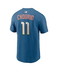 Nike Men's Jackson Chourio Mineral Blue Milwaukee Brewers City Connect Name & Number T-Shirt