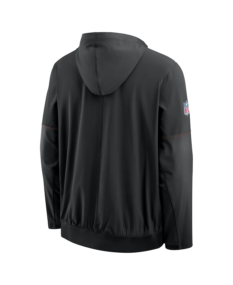 Nike Men's Black Cincinnati Bengals Sideline Anorak Half-Zip Hooded Jacket