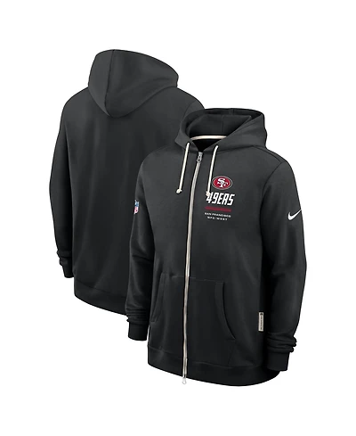 Nike Men's Black San Francisco 49ers Sideline Standard Issue Dri-fit Full-Zip Hoodie