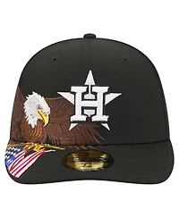 New Era Men's Black Houston Astros Americana Bald Eagle Pre-Curved 59FIFTY Fitted Hat