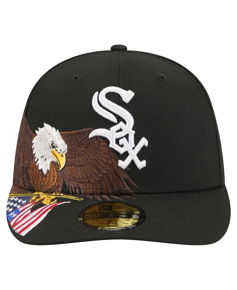New Era Men's Black Chicago White Sox Americana Bald Eagle Pre-Curved 59FIFTY Fitted Hat