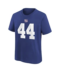 Nike Big Boys and Girls Cam Skattebo Royal New York Giants Name & Number T-Shirt
