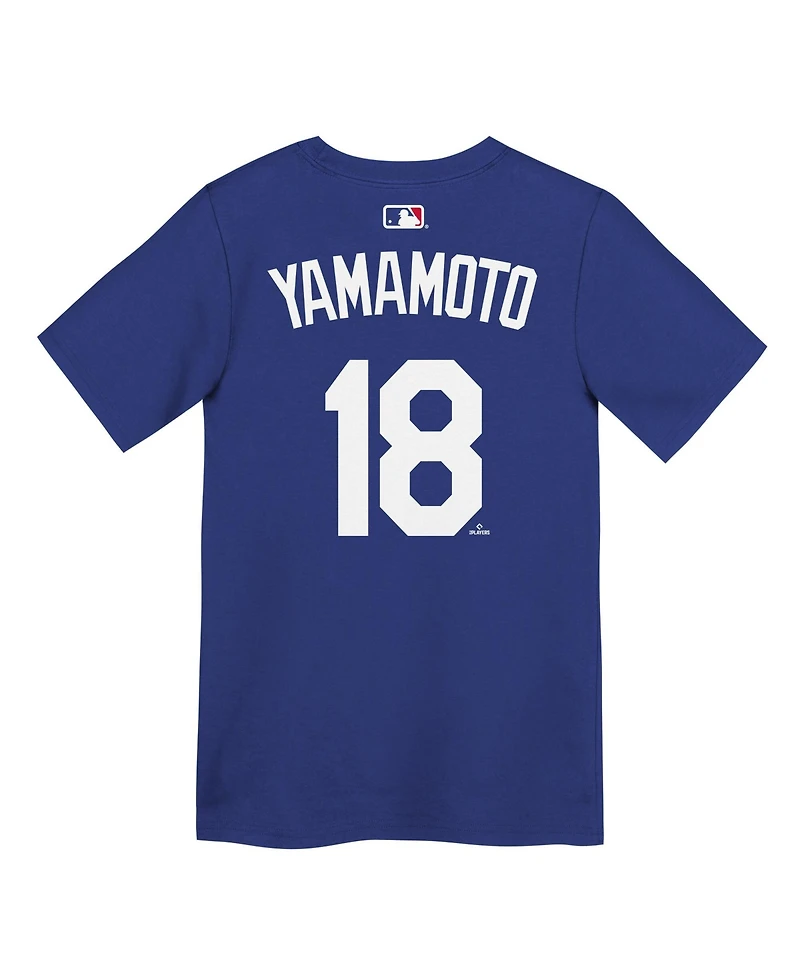Nike Preschool Yoshinobu Yamamoto Rush Blue Los Angeles Dodgers Name & Number T-Shirt
