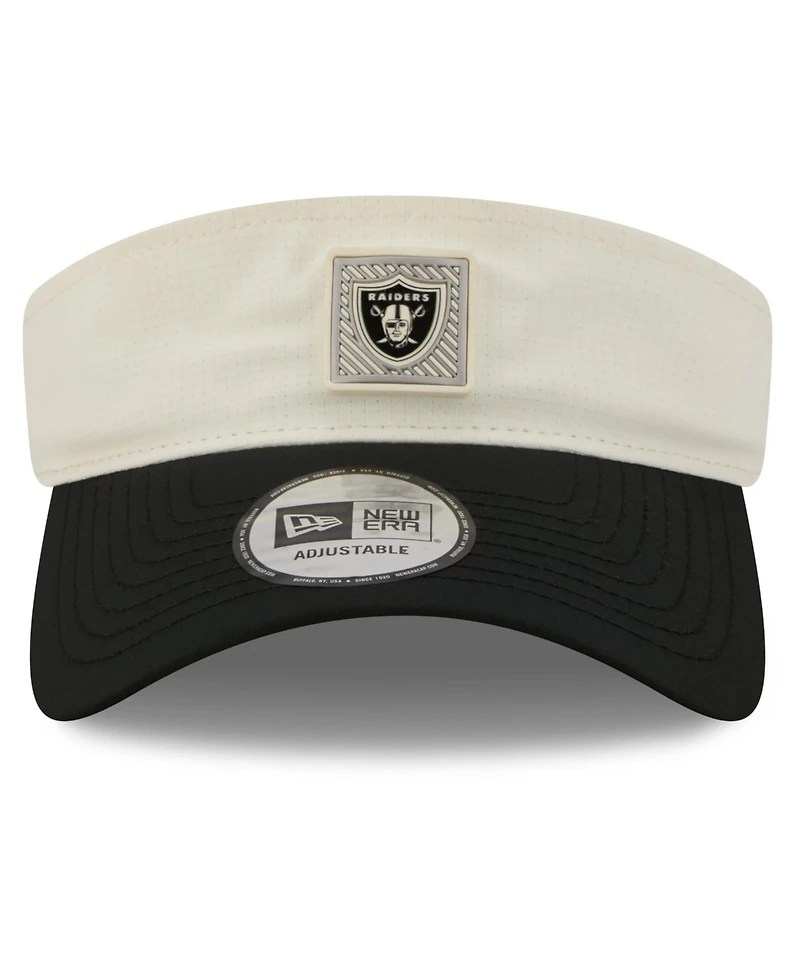 New Era Men's Cream/Black Las Vegas Raiders 2026 Nfl Training Camp Adjustable Visor Hat