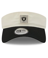 New Era Men's Cream/Black Las Vegas Raiders 2026 Nfl Training Camp Adjustable Visor Hat