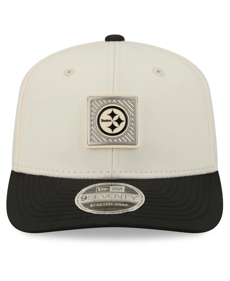 New Era Men's Cream/Black Pittsburgh Steelers 2026 Nfl Training Camp 9SEVENTY Adjustable Hat