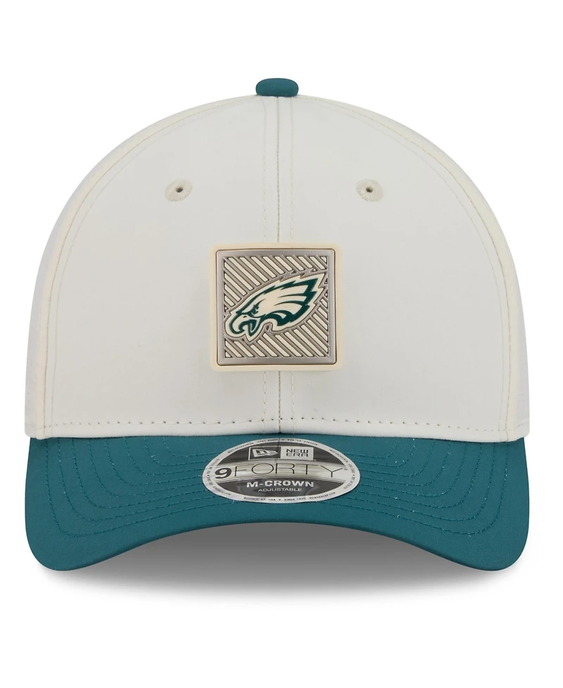 New Era Men's Cream/Midnight Green Philadelphia Eagles 2026 Nfl Training Camp 9FORTY Adjustable Hat
