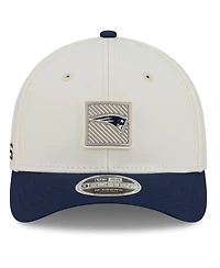 New Era Men's Cream/Navy New England Patriots 2026 Nfl Training Camp 9FORTY Adjustable Hat