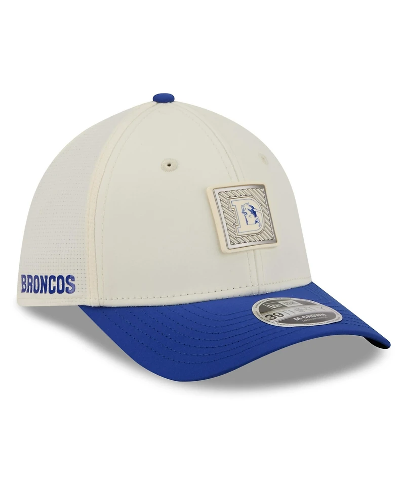 New Era Men's Cream/Royal Denver Broncos 2026 Nfl Training Camp 39THIRTY Flex Hat