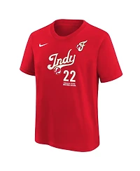 Nike Big Boys and Girls Caitlin Clark Red Indiana Fever Rebel Edition Name & Number T-Shirt