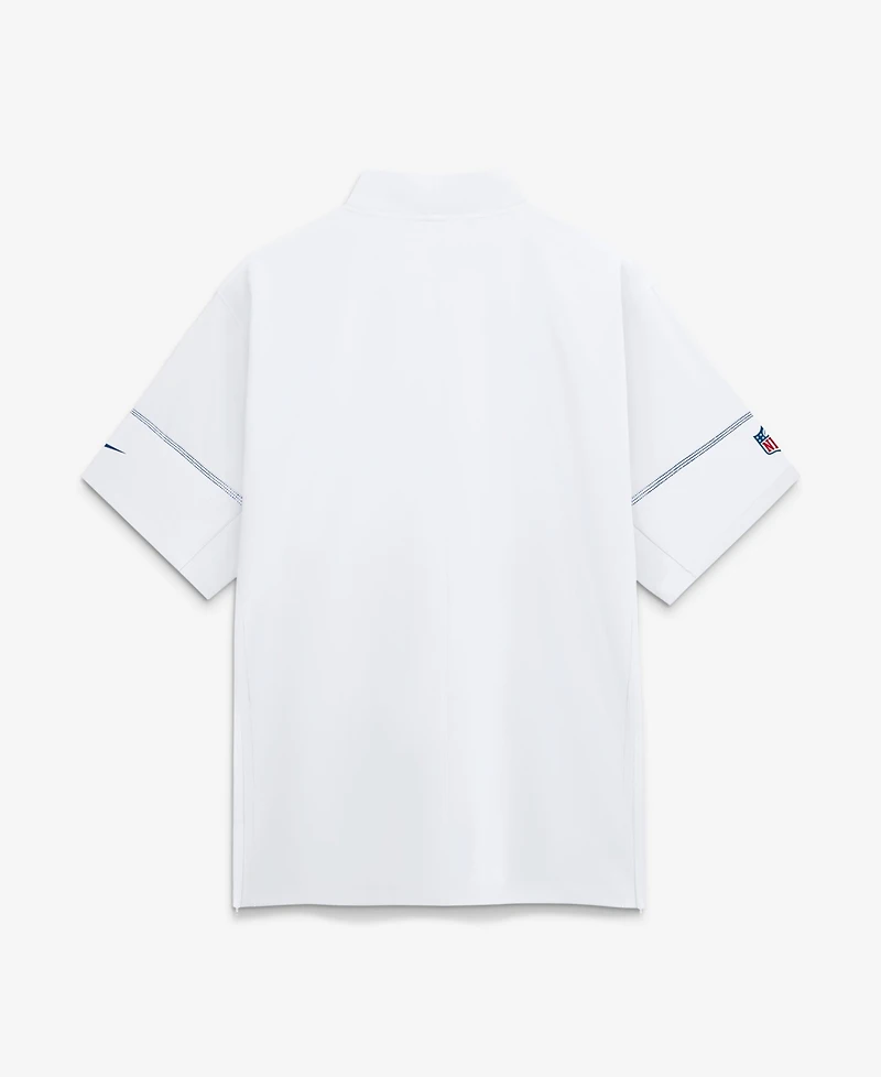 Nike Men's White Buffalo Bills Sideline Short Sleeve Quarter-Zip Coaches Jacket