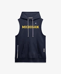 Jordan Men's Navy Michigan Wolverines 2026 Sideline Sleeveless Dri-fit Hoodie